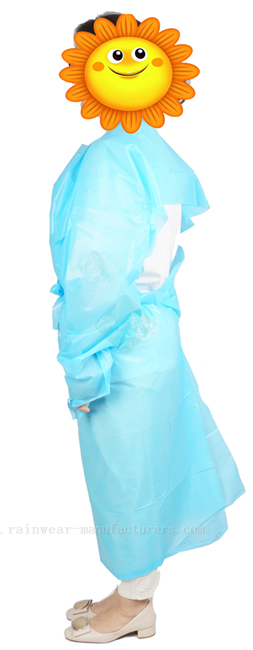 Medical disposable plastic gown, waterproof CPE surgical apron with long sleeves
